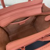 Replica Celine Pink Nano Luggage bag in drummed calfskin