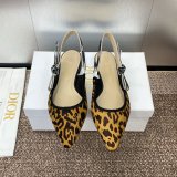 Luxury DiOR J'Adior Slingback Pump Leopard Shoes