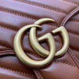 Fake Gucci Handbags 498110 Leather GG Marmont Small Top Handle