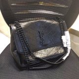 Buy Online YSL Nikki 28cm 498894 Stitch Flap Black Bag