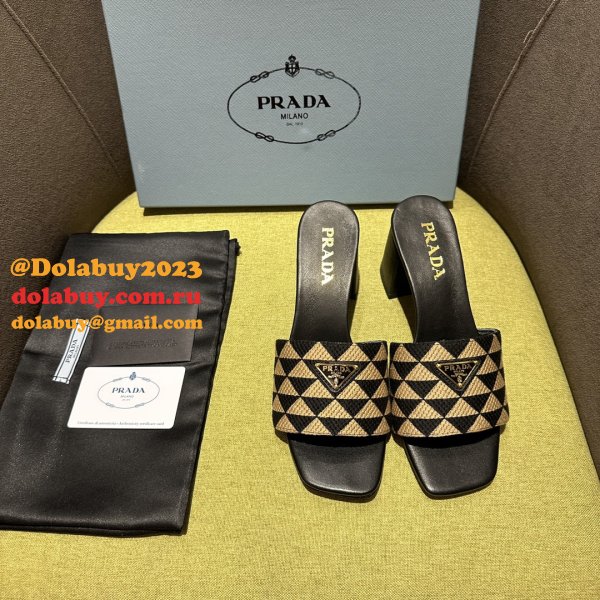 Prada Logo-plaque Slip-on Sandals