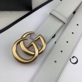 Best Gucci Replica Leather Belt With Double G White Buckle