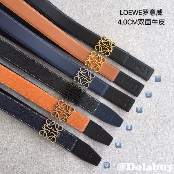 Loewe Designer Replica Top 4.0CM Width Double-Sided Cowhide Belt