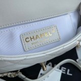 CC Replica Pearl CF Classic Flap 18cm Black/White Bags