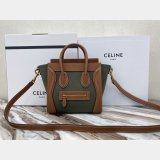 Designer Replica Celine Brown/Green Luggage Bags For Sale