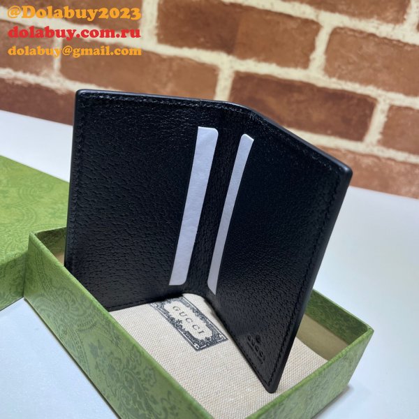 High Quality Gucci Replica 547075 GG Marmont card case in black leather