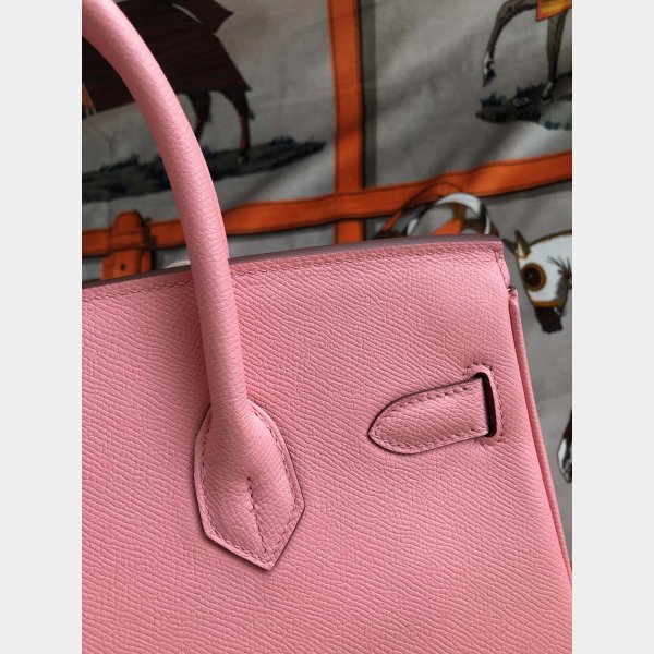 Hermes Birkin Epsom leather Handbags Pink Golden