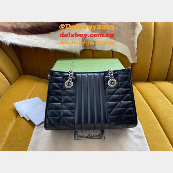 High Quality Gucci Replica 681483 Black Small GG Marmont Tote Bag