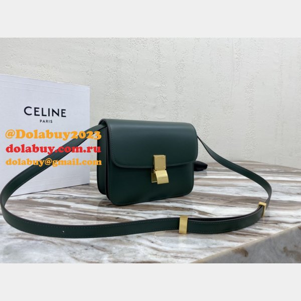 Celine Cheap Teen Classic Box ArmyGreen shoulder bag