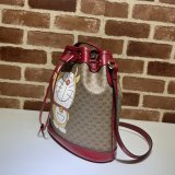 Replica Doraemon x Gucci small bucket 655597 red bag