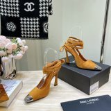 SAINT LAURENT HIGH HEEL 2023 BLACK/CAMEL