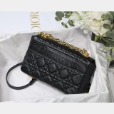 Wholesale Dior Caro 20cm Bag Black Supple Cannage Calfskin