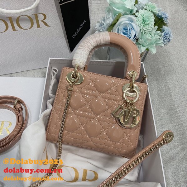 High Quality Christian Dior Lady patent leather 17CM Bag mini