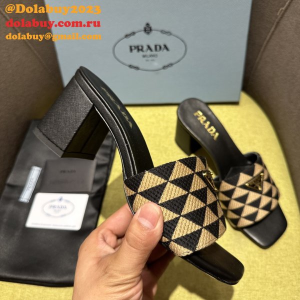 Prada Logo-plaque Slip-on Sandals