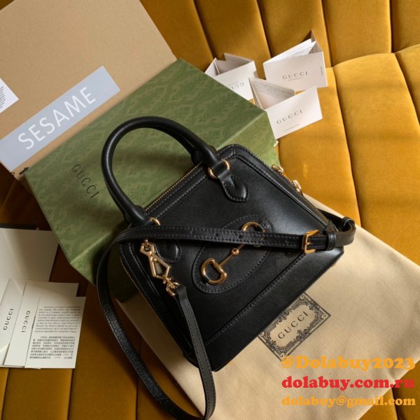 Gucci Top Quality Horsebit 1955 mini top handle 640716 black bag