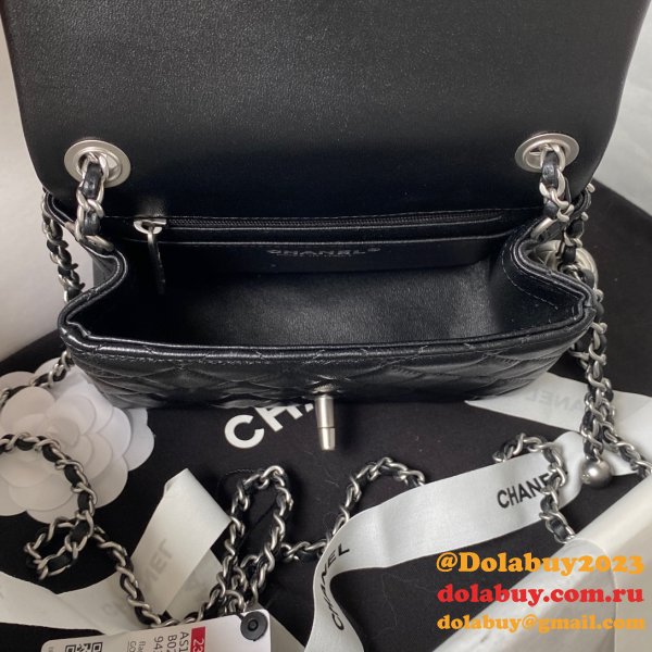 Top Quality CC CF mini classical AS1786 SILVER BALL bag