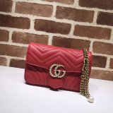 Gucci High Quality Pearly GG Marmont Flap Belt 476809 Bag Matelasse Leather