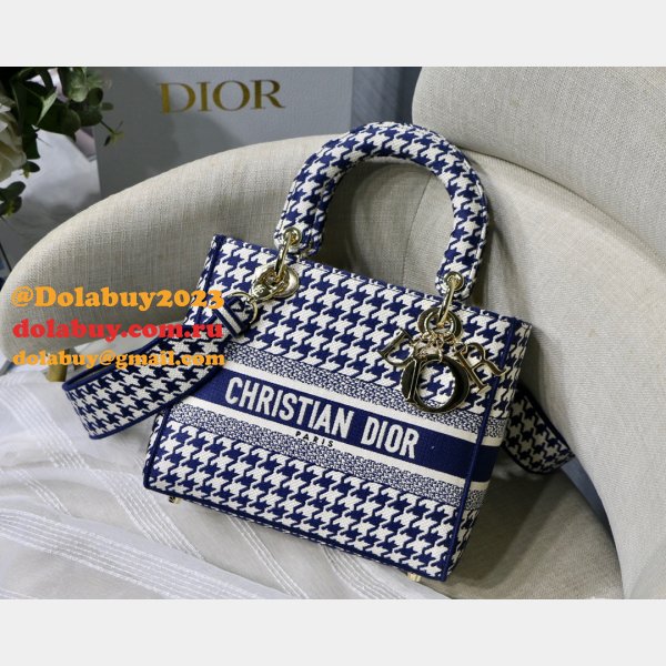 Wholesale Replica Dior Lady Dior Large Pink/Blue Bags