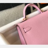 Hermes Outlet 1:1 Replica Mini Kelly Pink Handbags