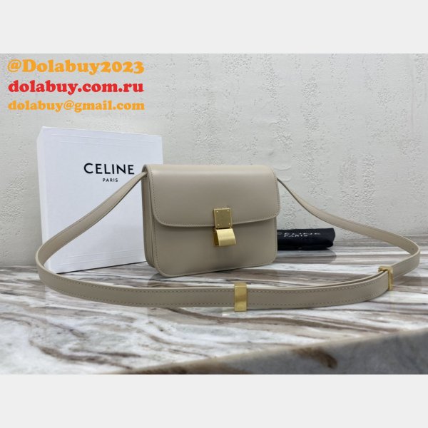 Celine Top Quality Teen Classic Box Apricot Bag