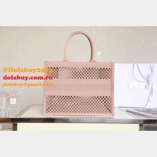 Buy Sell Designer Replica Dior CD Book Tote Pink/Black Bags