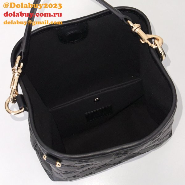 Gucci GG Emblem Small Bucket Crossbody 815118/815103 Black Bag