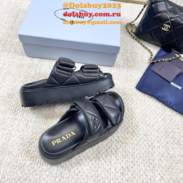 Prada Padded Nappa Leather Sandals