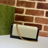 Designer Gucci Replica 676155 GG wallet with chain aaa leather