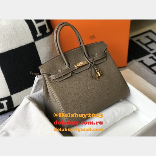 Hermes Birkin 35cm Togo leather Handbags Elephant Gray