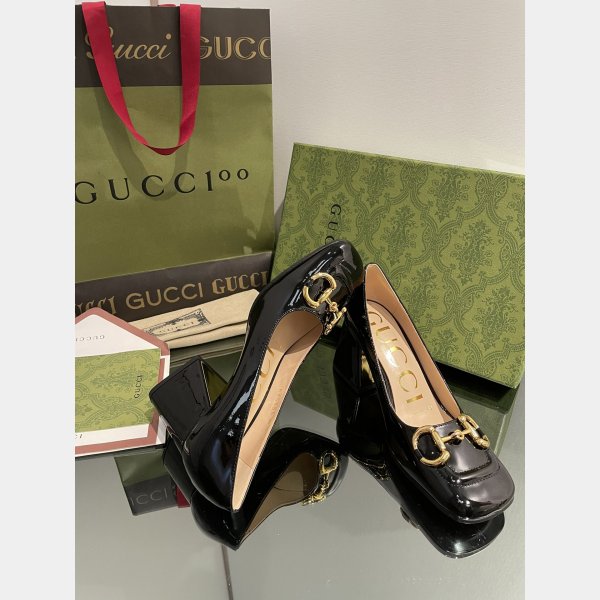 Pump Patent Heels Ballet Flat Horsebit Replica Gucci Shoes