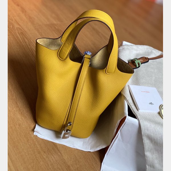 hermes Luxury picotin Yellow replica bags cheap bracelets