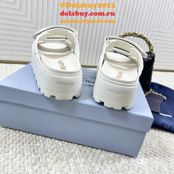 Prada Padded Nappa Leather Sandals