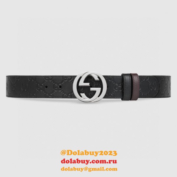 Fake Gucci 37MM Double G leather Replica belt