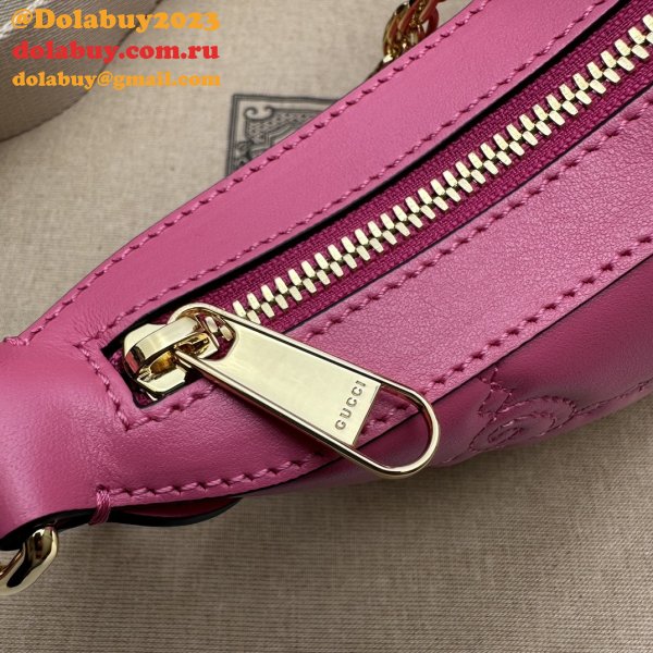 Gucci Replica 739709 GG Matelassé Duplicate Shoulder Pink Bag