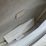 Gucci Cheap 645093 GG Embossed Belt Black/White Fake Bag