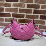 Gucci 1:1 Mirror 739736 GG Matelassé Designer Black/Pink Bag