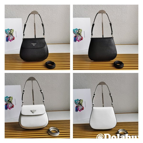 High Quality Prada Cleo Brushed Knockoff Leather Shoulder Bag