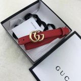 AAA+ Gucci Replica Leather Belt With Double G Red Buckle