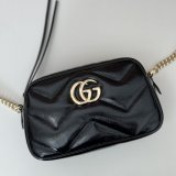 GG Marmont Gucci Duplicate Small Shoulder 802448 Black Bag