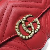 Gucci High Quality Pearly GG Marmont Flap Belt 476809 Bag Matelasse Leather