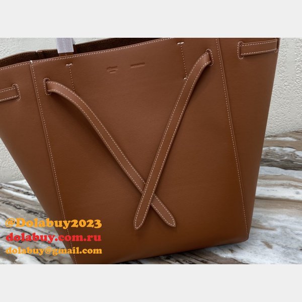 Small Celine Brown Cabas Phantom in soft grained calfskin