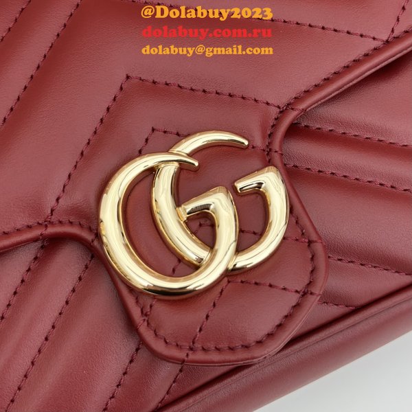 Gucci Replica GG Marmont Mini Crossbody Luxury 751526 Red Bag