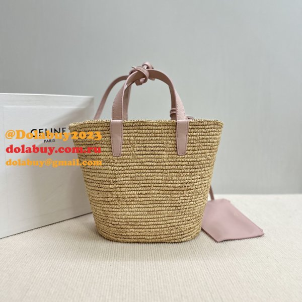 Top Celine TEEN 115802 Hand-woven Raffia Bag
