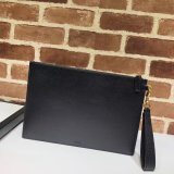 Best Gucci GG Marmont leather pouch 475317 Black Clutches