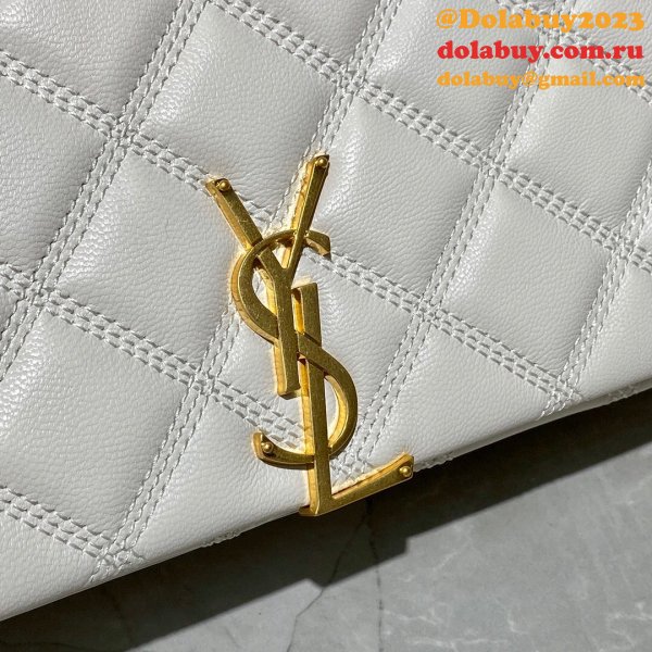 Replicas Saint Laurent Becky Large chain bag in quilted lambskin