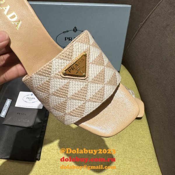 Prada Logo-plaque Slip-on Sandals