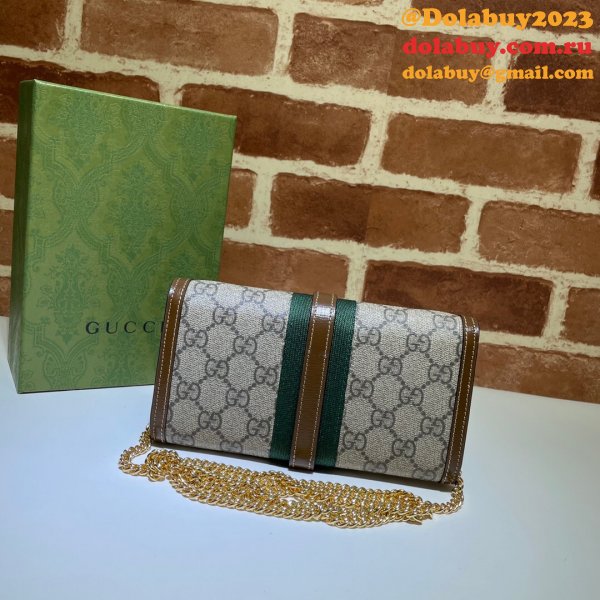 Gucci Replica Brown Jackie 1961 chain wallet 652681 bag