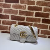 Grey GG Marmont 446744 Mini Matelassé Gucci Replicas Bag