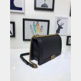 Top Quality CC Le Boy Cheap Mall Black Bags Caviar 28cm