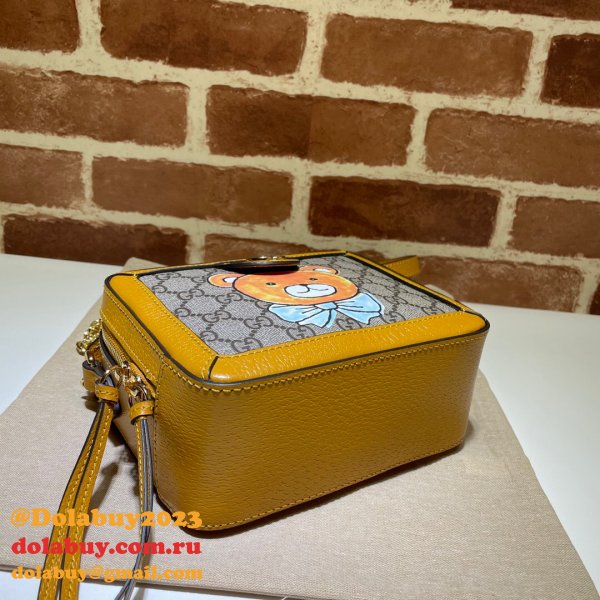 Replica Gucci 7 Star Ophidia GG mini shoulder 602576 yellow bag